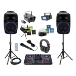 PS212 DJ Controller Speakerset 2x 400W met Lichtshow