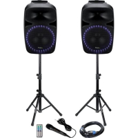 PS212 DJ Controller Speakerset 2x 400W met Lichtshow